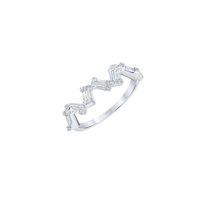 crushed white gold ring